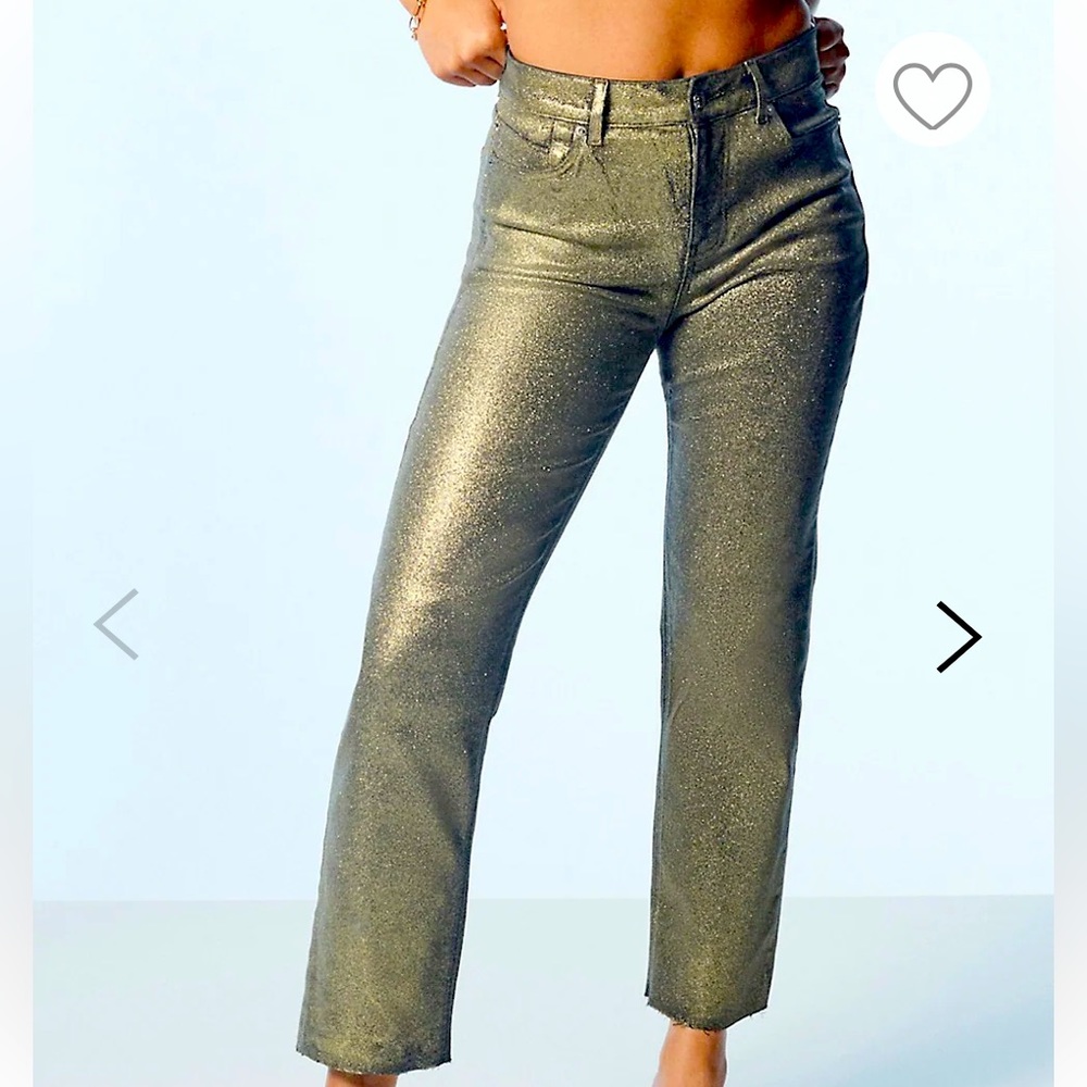 BNWT Gold shimmer jeans by Own. Size 26